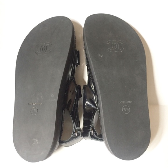 chanel cc velcro sandals